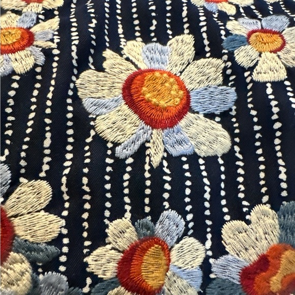 THML Navy Striped Dress with Floral Embroidery - Picture 4 of 7